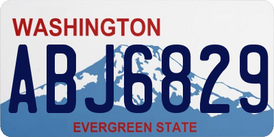 WA license plate ABJ6829