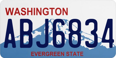 WA license plate ABJ6834