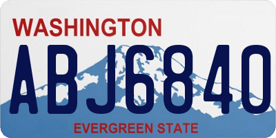 WA license plate ABJ6840