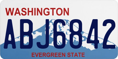 WA license plate ABJ6842