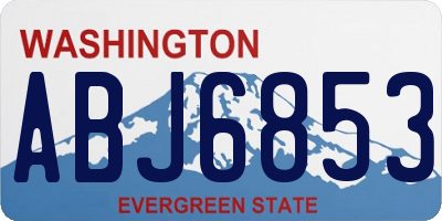 WA license plate ABJ6853