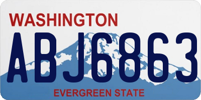 WA license plate ABJ6863