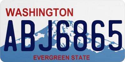 WA license plate ABJ6865
