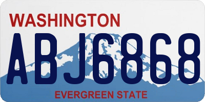 WA license plate ABJ6868