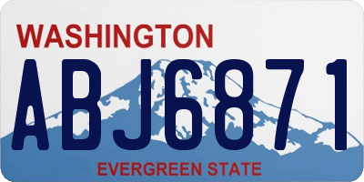 WA license plate ABJ6871