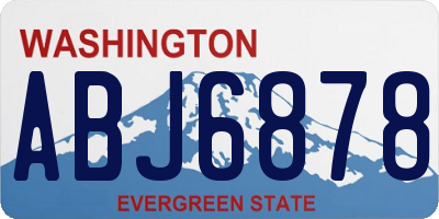 WA license plate ABJ6878