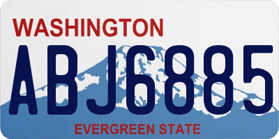WA license plate ABJ6885