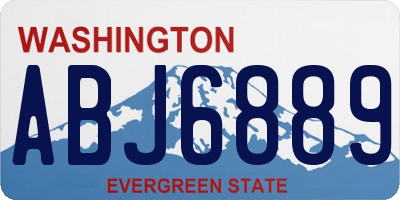 WA license plate ABJ6889