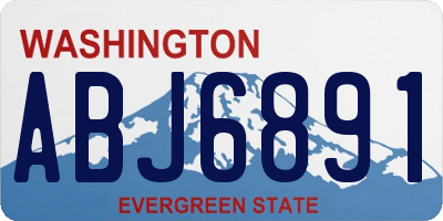 WA license plate ABJ6891
