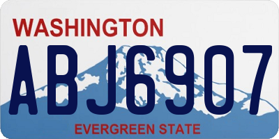 WA license plate ABJ6907