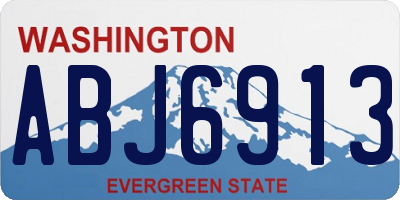 WA license plate ABJ6913
