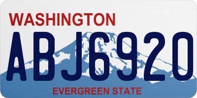WA license plate ABJ6920