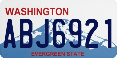 WA license plate ABJ6921
