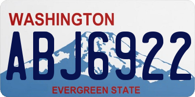 WA license plate ABJ6922