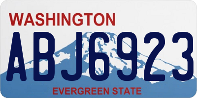 WA license plate ABJ6923