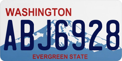 WA license plate ABJ6928