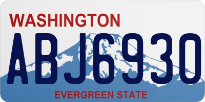 WA license plate ABJ6930