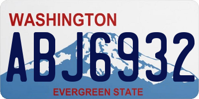 WA license plate ABJ6932