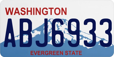 WA license plate ABJ6933