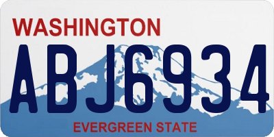 WA license plate ABJ6934