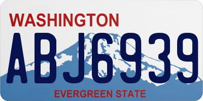 WA license plate ABJ6939