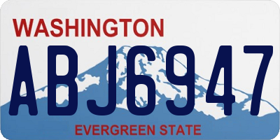 WA license plate ABJ6947