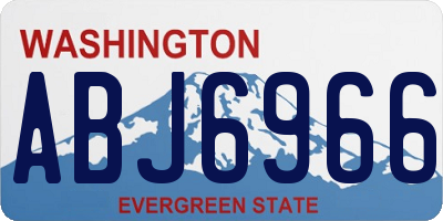 WA license plate ABJ6966