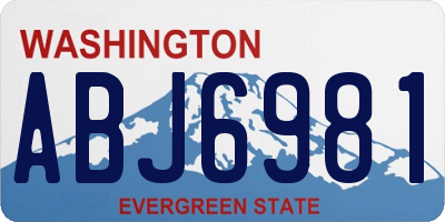 WA license plate ABJ6981