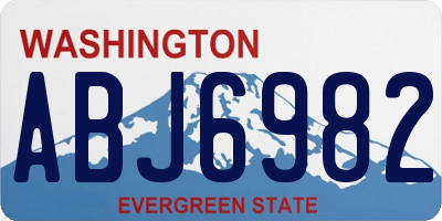 WA license plate ABJ6982