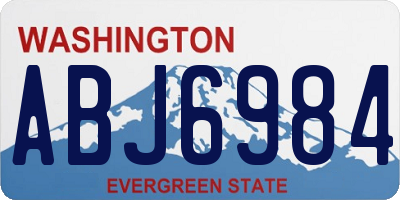 WA license plate ABJ6984