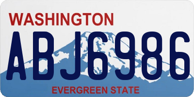WA license plate ABJ6986