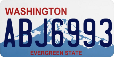 WA license plate ABJ6993