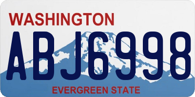 WA license plate ABJ6998