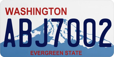 WA license plate ABJ7002
