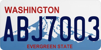 WA license plate ABJ7003