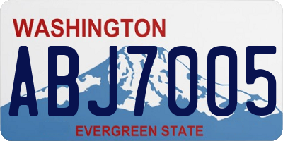 WA license plate ABJ7005