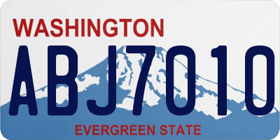 WA license plate ABJ7010