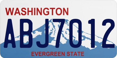 WA license plate ABJ7012