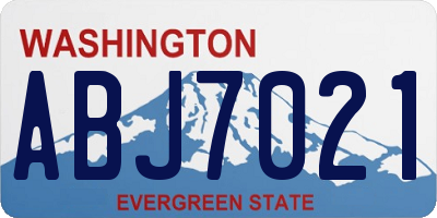 WA license plate ABJ7021