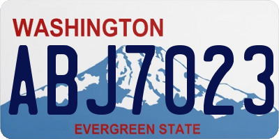 WA license plate ABJ7023