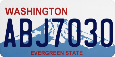 WA license plate ABJ7030