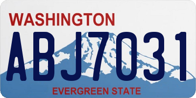 WA license plate ABJ7031