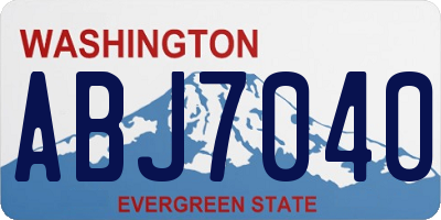 WA license plate ABJ7040