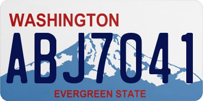 WA license plate ABJ7041