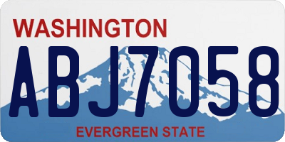 WA license plate ABJ7058
