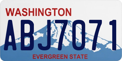 WA license plate ABJ7071
