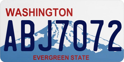 WA license plate ABJ7072