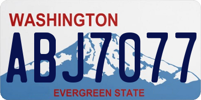 WA license plate ABJ7077