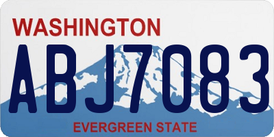 WA license plate ABJ7083