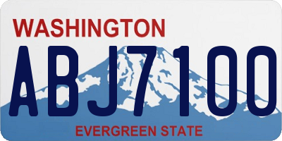 WA license plate ABJ7100
